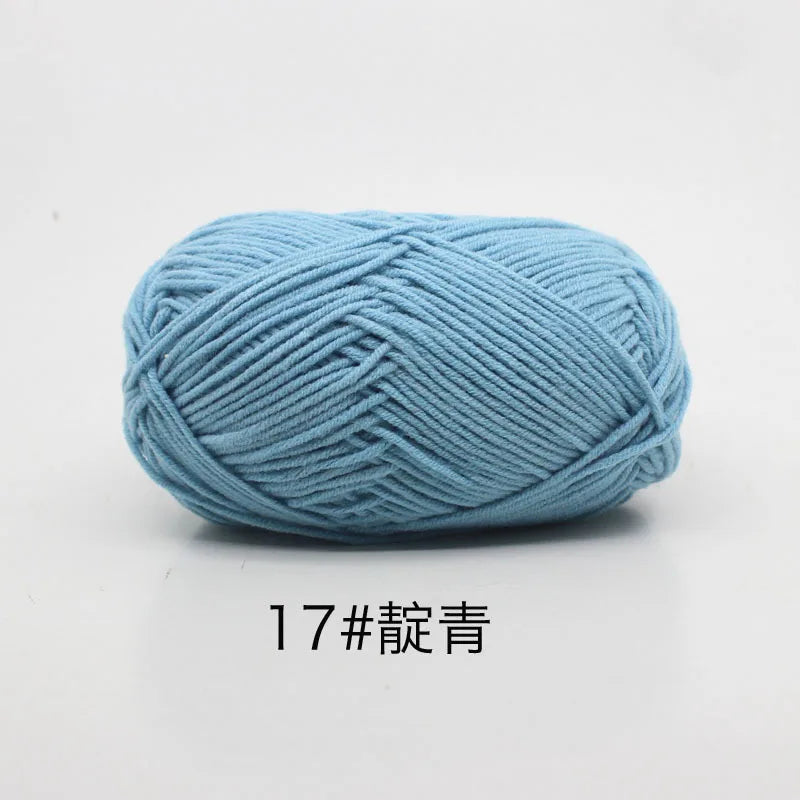 40-50g/Set 4ply Milk Cotton(80%) Knitting Yarn Needlework Dyed Lanas For Crochet Craft Sweater Hat Dolls At Low Price