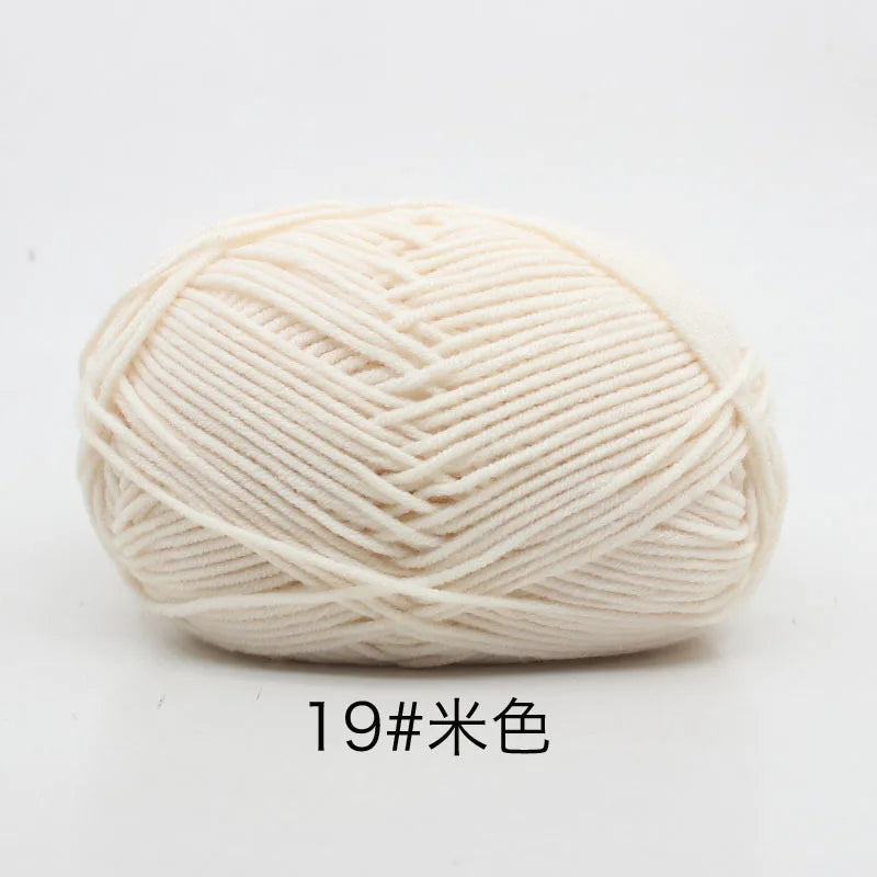 40-50g/Set 4ply Milk Cotton(80%) Knitting Yarn Needlework Dyed Lanas For Crochet Craft Sweater Hat Dolls At Low Price