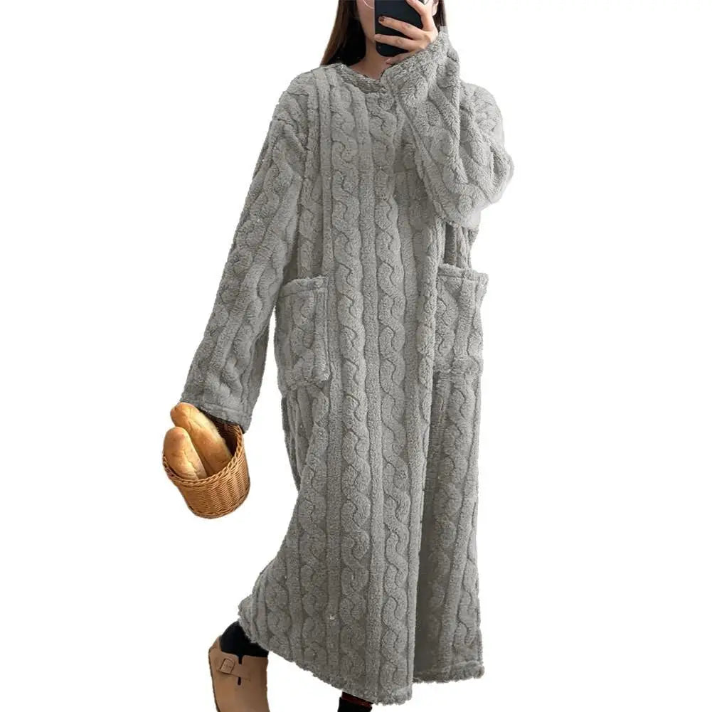 CozyBliss™ Fleece Winter Nightgown ❄️💗