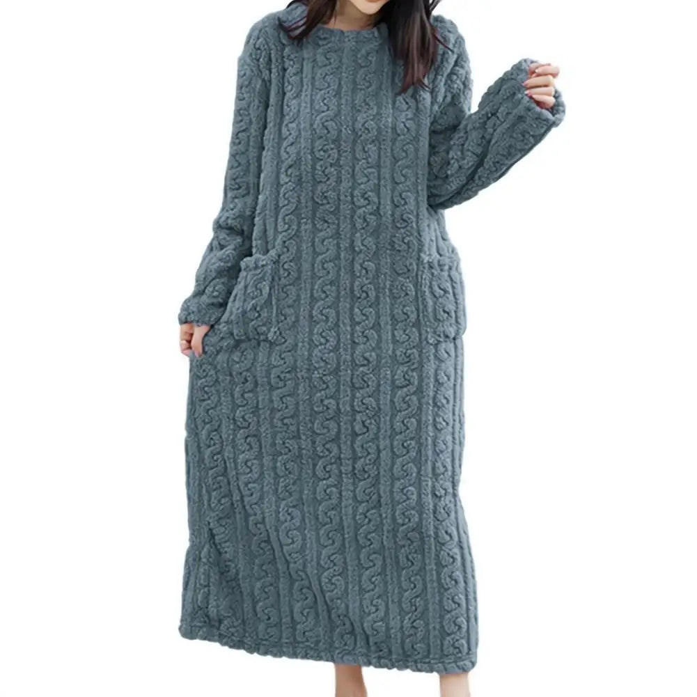 CozyBliss™ Fleece Winter Nightgown ❄️💗