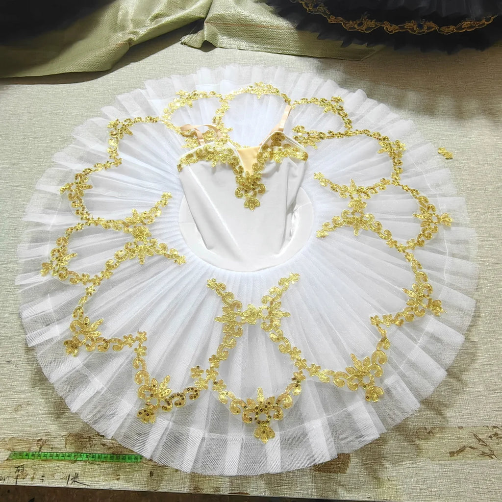 Red Black White Ballet Tutu Skirt Velvet Top Professional Belly Dance Costumes White Swan Lake Costumes Performance Clothing