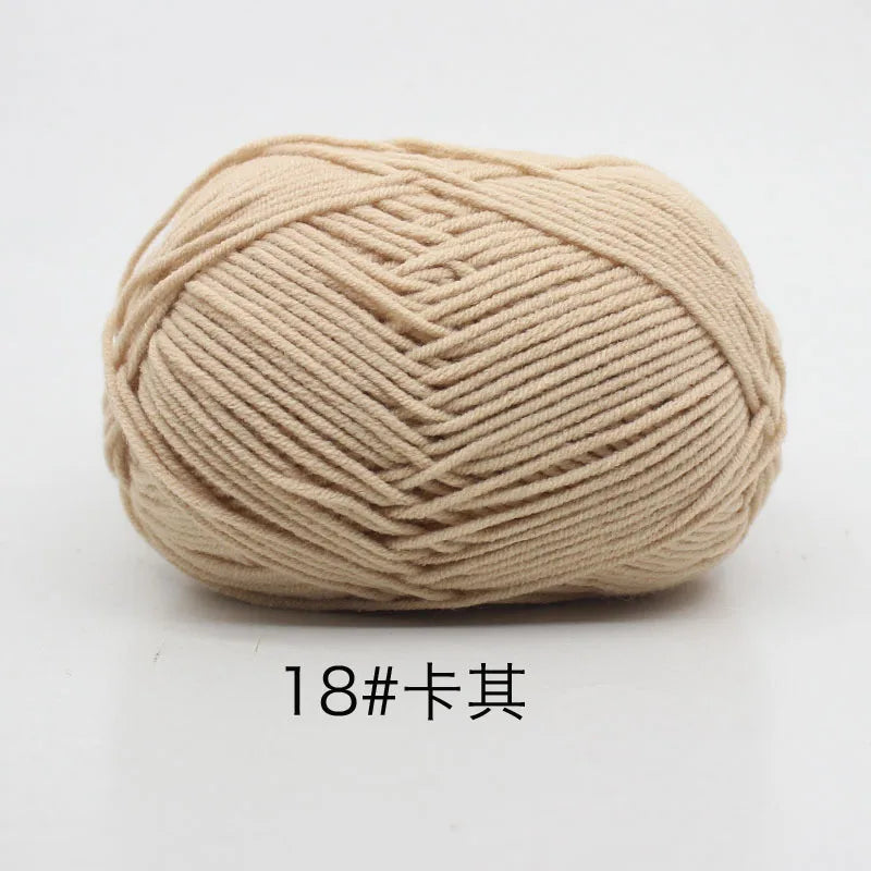 40-50g/Set 4ply Milk Cotton(80%) Knitting Yarn Needlework Dyed Lanas For Crochet Craft Sweater Hat Dolls At Low Price
