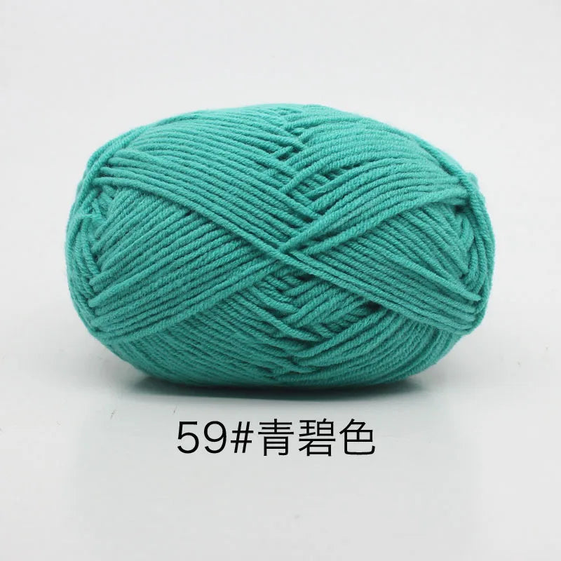 40-50g/Set 4ply Milk Cotton(80%) Knitting Yarn Needlework Dyed Lanas For Crochet Craft Sweater Hat Dolls At Low Price