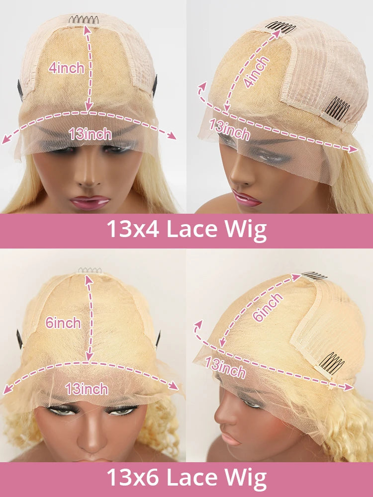 42 Inch 613 Honey Blonde Curly 13x6 HD Lace Frontal Wig Human Hair Brazilian Colored 13x4 Lace Front Wigs For Women 250% Density