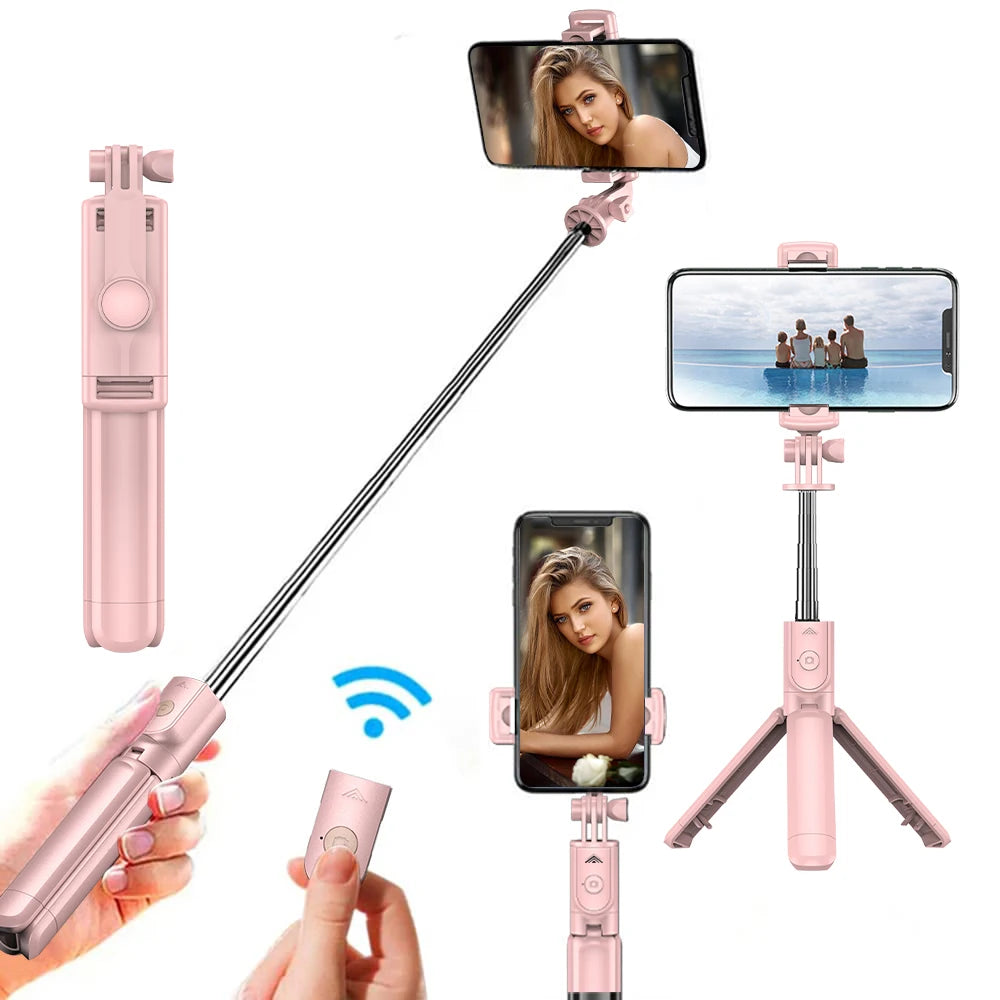 Wireless Selfie Stick Tripod Stand with Light Bluetooth Remote Extendable for iPhone Mobile Phone Tk Live Streaming