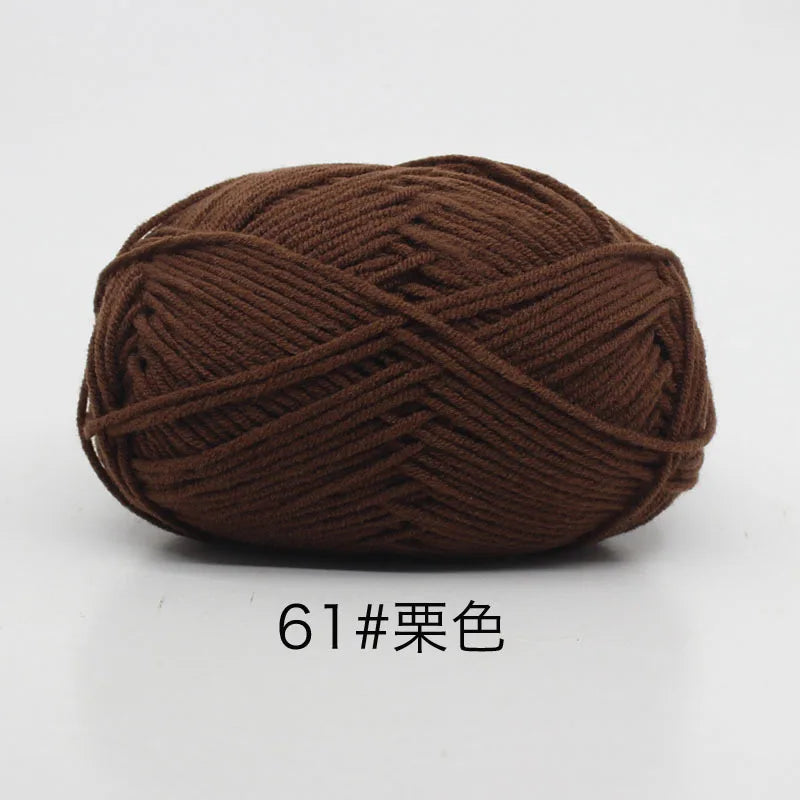 40-50g/Set 4ply Milk Cotton(80%) Knitting Yarn Needlework Dyed Lanas For Crochet Craft Sweater Hat Dolls At Low Price
