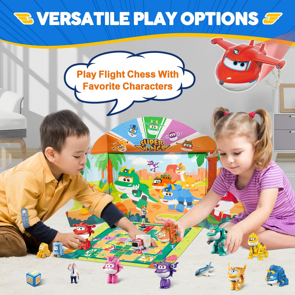 Super Wings 14-Pack Transforming Toys, 2 inch Airplane Collector Character Toy with Dinosaur Mini Collectible Action Figure with