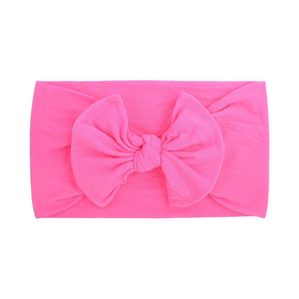 Candy Colors Baby Bowknot Hairband Broadside Headband Kids Girls Boutique Elastic Protect Turban Headwear Kids Hair Accessories