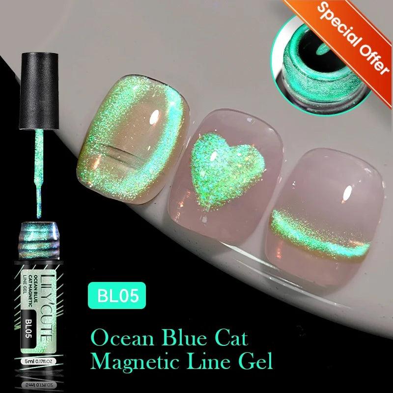 LILYCUTE  5ml Gold Sliver Metallic Liner Gel Nail Polish French Style Super Bright Mirror Pull Line Graffiti Painting Stripe Gel