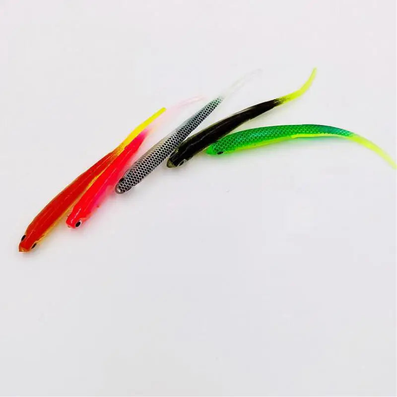 1pcs Rainbow Color  T Tail Soft Fishing Bait 2.2g 10cm Swimbait Sequin Swing Worm Fishing Lures Spinner Baits Pesca