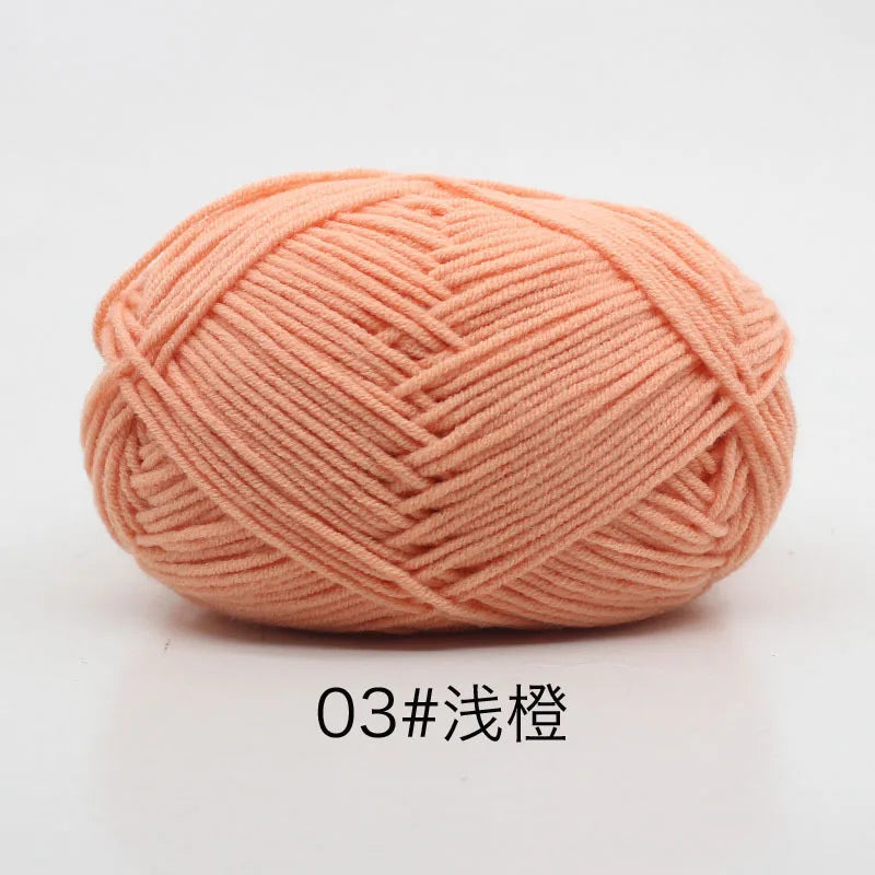 40-50g/Set 4ply Milk Cotton(80%) Knitting Yarn Needlework Dyed Lanas For Crochet Craft Sweater Hat Dolls At Low Price
