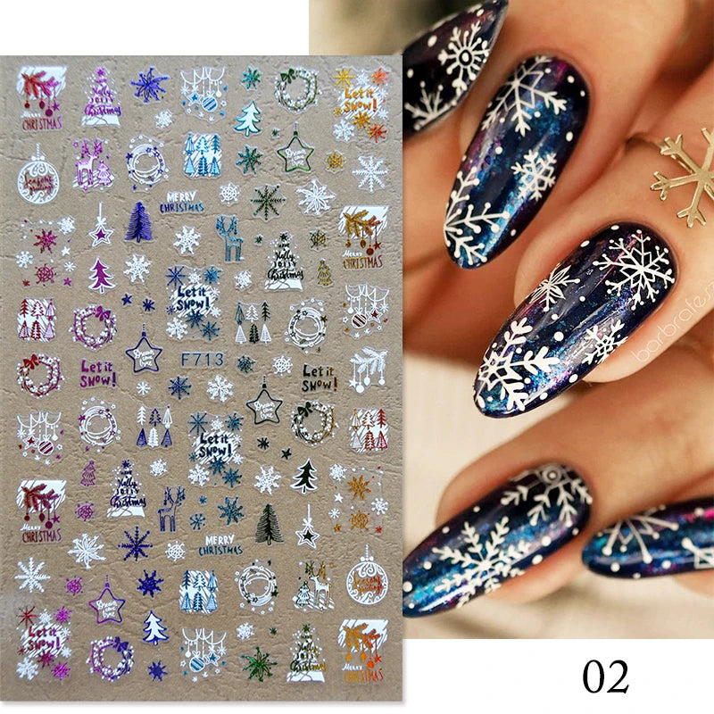 1PCS 3D Laser Heart Letter Nail Sticker Nail Art Decoration Flower Star Nail Accessories Decal Stickers Nail Supplies Nail Parts