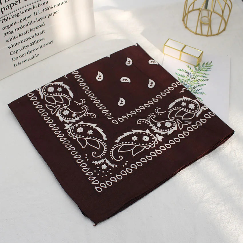 Bandana Kerchief Unisex Hip Hop Black Hair Band Neck Scarf Sports Headwear Wrist Wraps Head Square Scarves Print Handkerchief