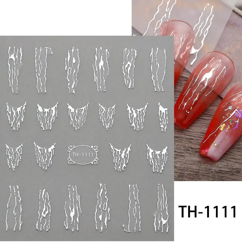 1PCS 3D Laser Heart Letter Nail Sticker Nail Art Decoration Flower Star Nail Accessories Decal Stickers Nail Supplies Nail Parts