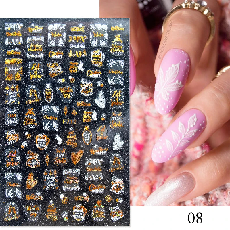 1PCS 3D Laser Heart Letter Nail Sticker Nail Art Decoration Flower Star Nail Accessories Decal Stickers Nail Supplies Nail Parts