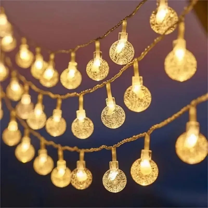 3M 2025 Christmas Decoration for Home Christmas Lights Snowflake String Lights Fairy LED Lamp New Year 2026 Tree Garden Noel 5