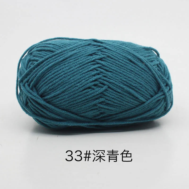 40-50g/Set 4ply Milk Cotton(80%) Knitting Yarn Needlework Dyed Lanas For Crochet Craft Sweater Hat Dolls At Low Price