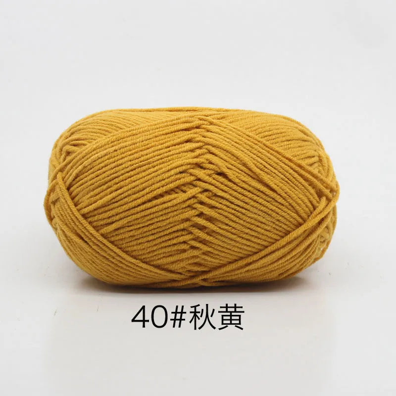 40-50g/Set 4ply Milk Cotton(80%) Knitting Yarn Needlework Dyed Lanas For Crochet Craft Sweater Hat Dolls At Low Price