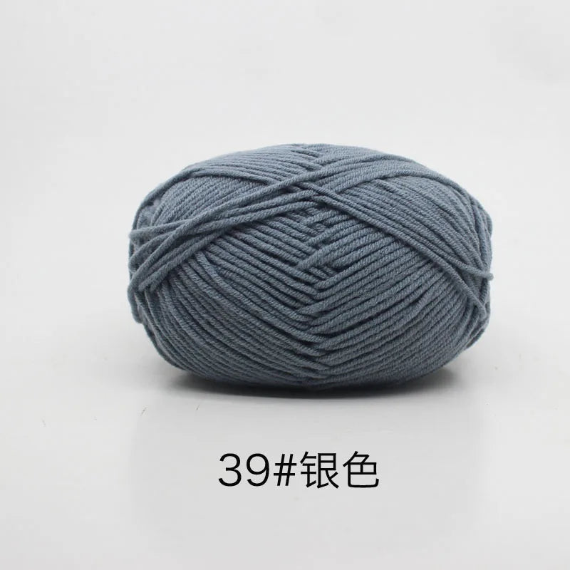 40-50g/Set 4ply Milk Cotton(80%) Knitting Yarn Needlework Dyed Lanas For Crochet Craft Sweater Hat Dolls At Low Price