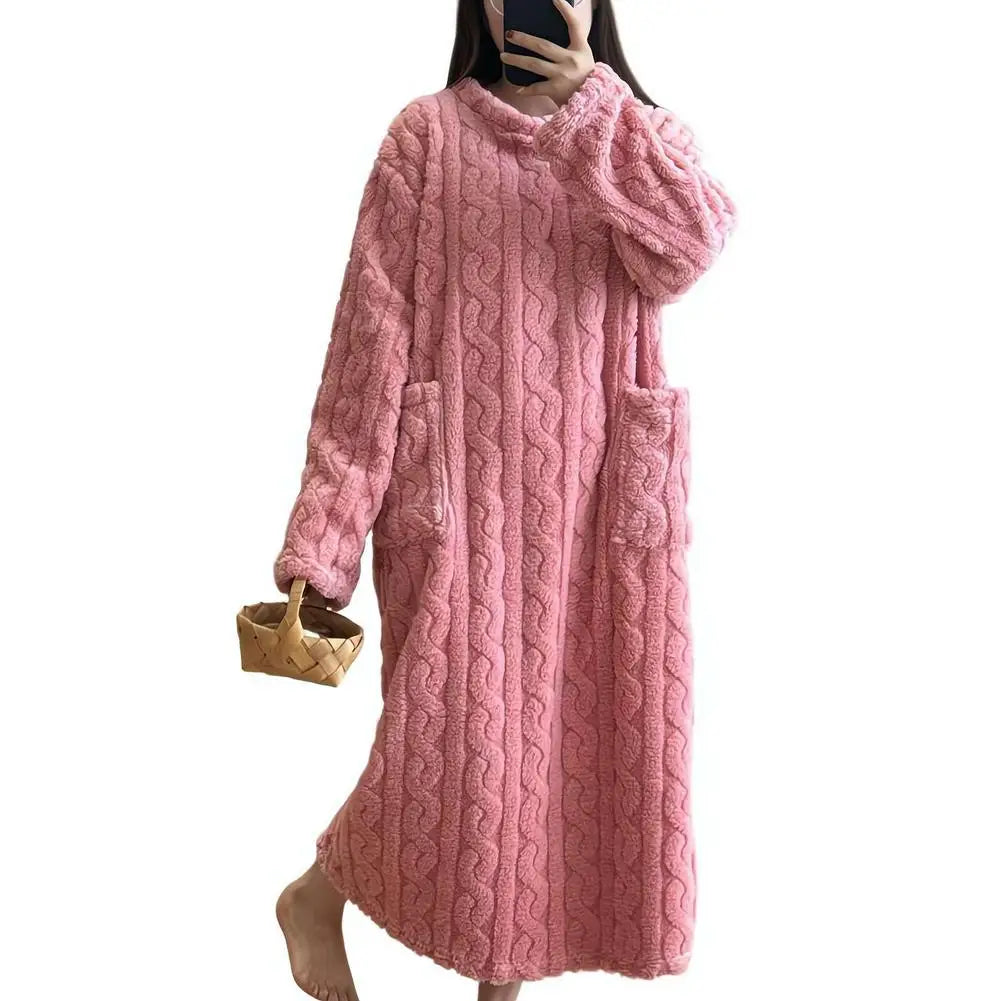 CozyBliss™ Fleece Winter Nightgown ❄️💗
