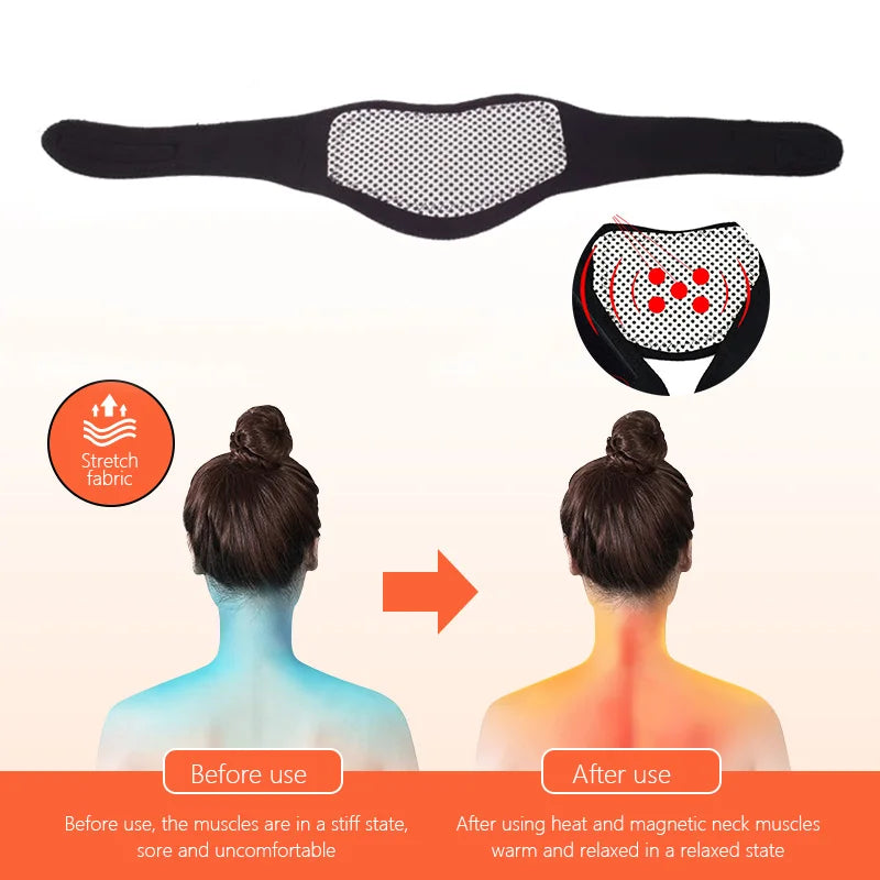 Health Care Neck Support Massager 1Pcs Tourmaline Self-heating Neck Belt Protection Spontaneous Heating Belt Body Massager