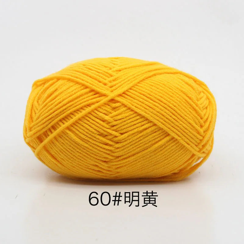 40-50g/Set 4ply Milk Cotton(80%) Knitting Yarn Needlework Dyed Lanas For Crochet Craft Sweater Hat Dolls At Low Price