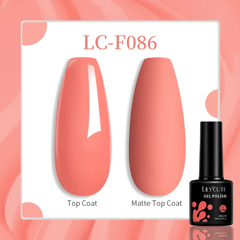 LILYCUTE Pink Purple Color Gel Nail Polish Spring Summer Semi Permanent For Manicure Soak Off Nail Art Gel Varnish