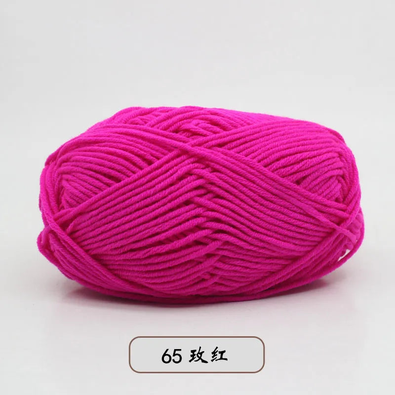 40-50g/Set 4ply Milk Cotton(80%) Knitting Yarn Needlework Dyed Lanas For Crochet Craft Sweater Hat Dolls At Low Price