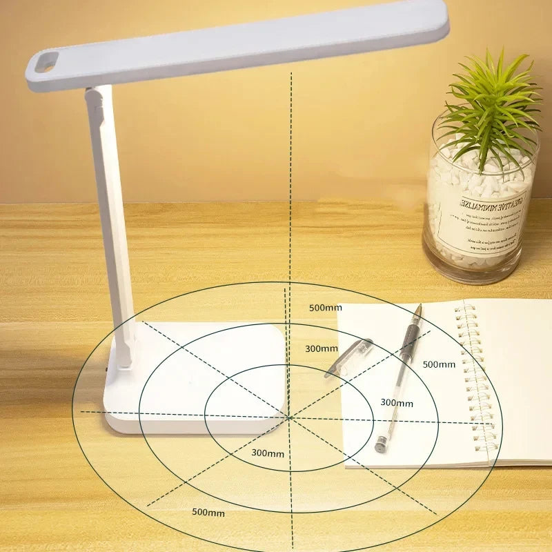 6000mAh LED Table Lamp USB Chargeable 3-Color Stepless Dimmable Desk Lamp Touch Foldable Eye Protection Reading Night Light