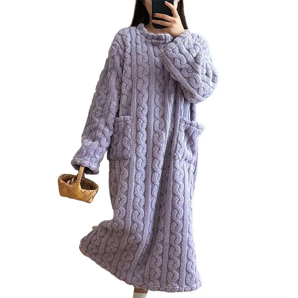 CozyBliss™ Fleece Winter Nightgown ❄️💗