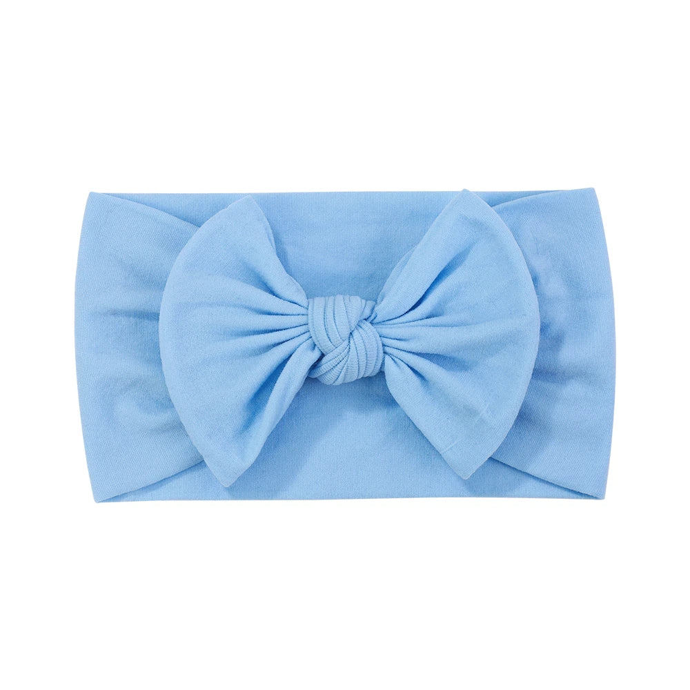 Candy Colors Baby Bowknot Hairband Broadside Headband Kids Girls Boutique Elastic Protect Turban Headwear Kids Hair Accessories