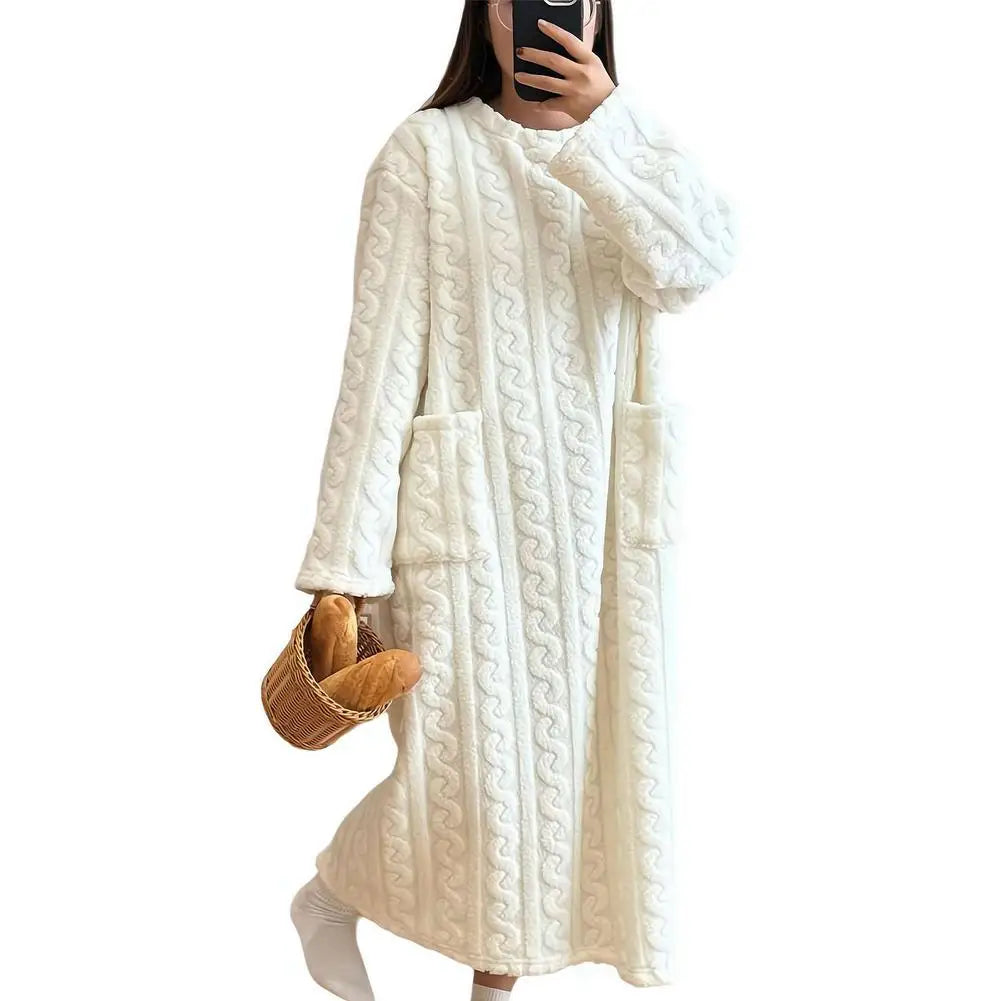 CozyBliss™ Fleece Winter Nightgown ❄️💗