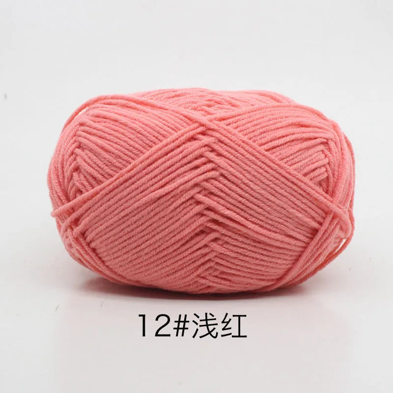 40-50g/Set 4ply Milk Cotton(80%) Knitting Yarn Needlework Dyed Lanas For Crochet Craft Sweater Hat Dolls At Low Price