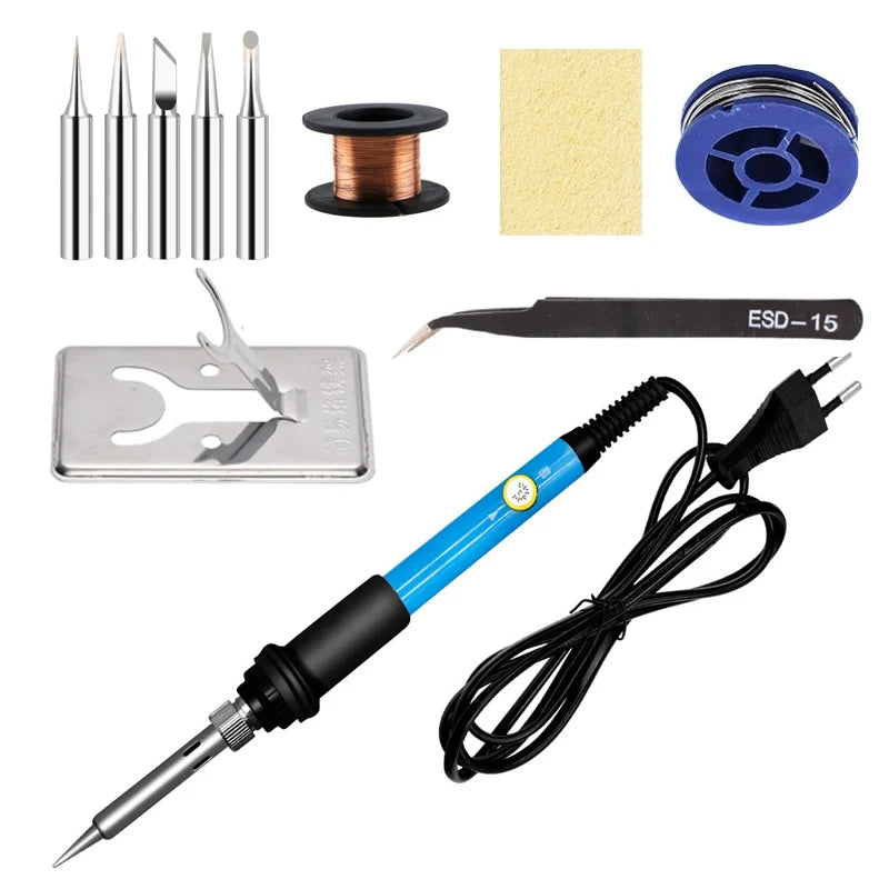New Adjustable Temperature Electric Soldering Iron 220V 110V 60W Welding Solder Rework Station Heat Pencil Tips Repair Tools