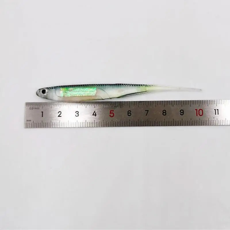1pcs Rainbow Color  T Tail Soft Fishing Bait 2.2g 10cm Swimbait Sequin Swing Worm Fishing Lures Spinner Baits Pesca