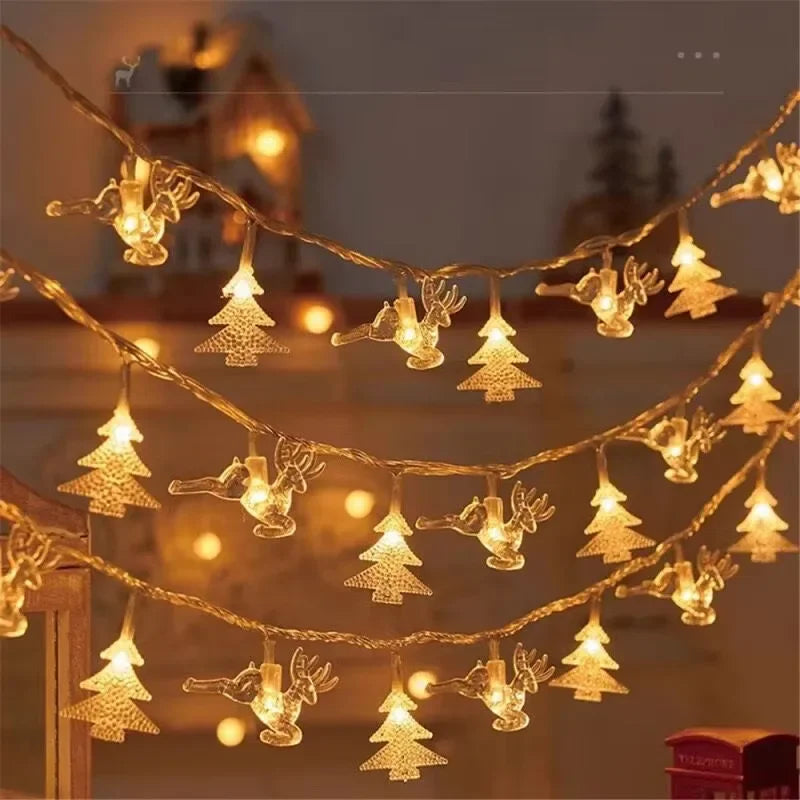 3M 2025 Christmas Decoration for Home Christmas Lights Snowflake String Lights Fairy LED Lamp New Year 2026 Tree Garden Noel 5