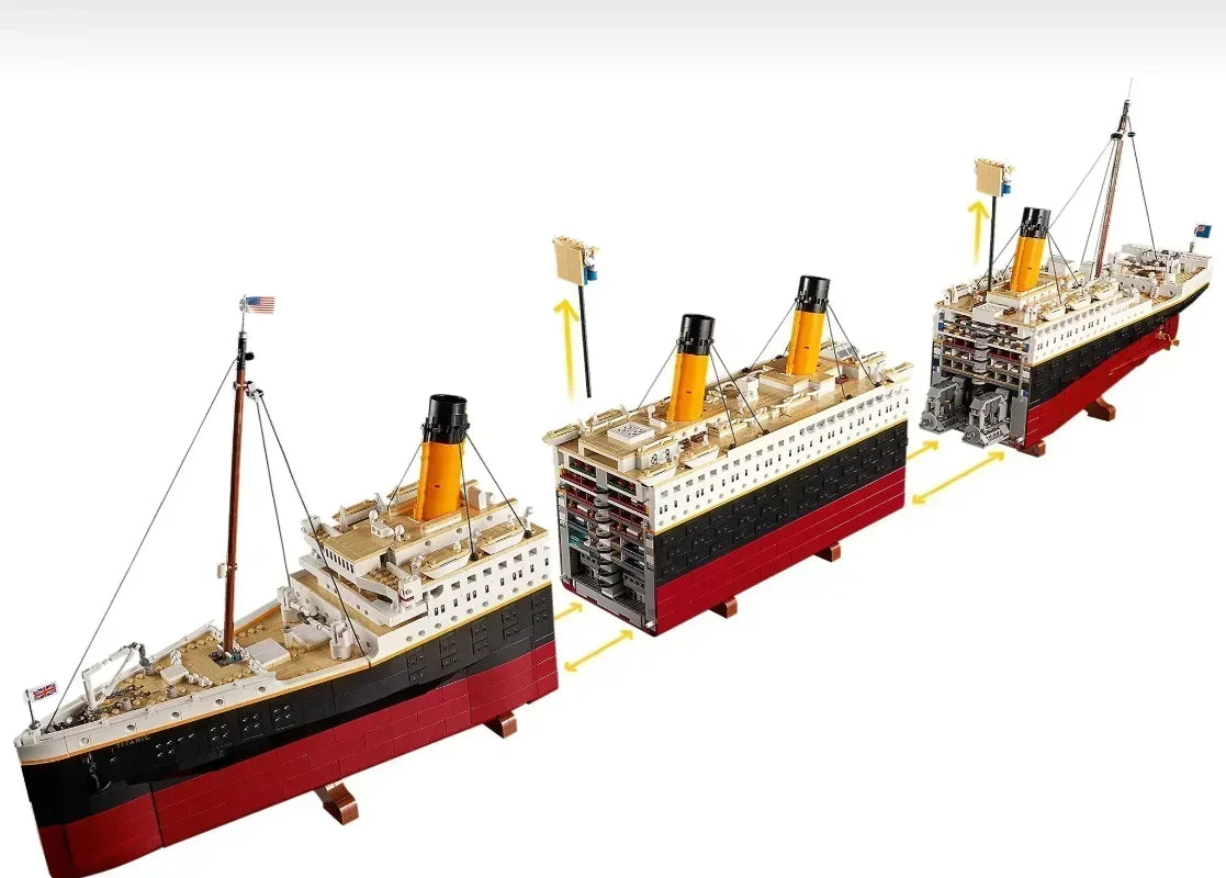 Titani Compatible 10294 Titanic Large Cruise Boat Ship Steamship Home Decor Bricks Building Blocks Children Toy Gifts 9090pcs