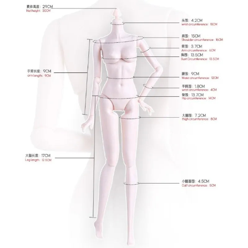 29cm 1/6 Doll's Body Accessories with Flat-Foot Replacement Legs Fit To Supermodel Doll White/ Normal/ Tan Skin Diy Dress Up Toy