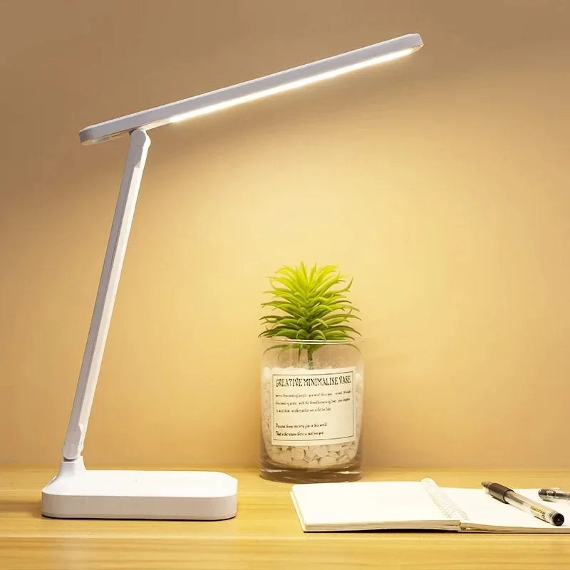 6000mAh LED Table Lamp USB Chargeable 3-Color Stepless Dimmable Desk Lamp Touch Foldable Eye Protection Reading Night Light