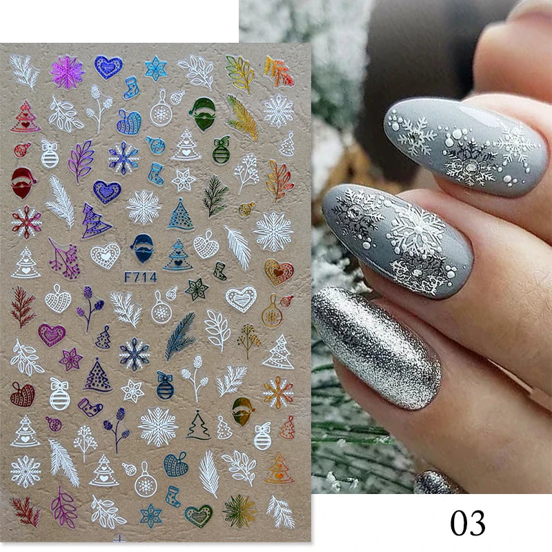 1PCS 3D Laser Heart Letter Nail Sticker Nail Art Decoration Flower Star Nail Accessories Decal Stickers Nail Supplies Nail Parts