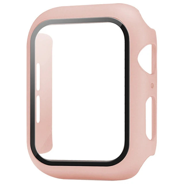 Glass+Cover For Apple Watch case 8 7 6 SE 5 9 iWatch Accessorie Screen Protector Apple watch serie 44mm 40mm 41mm 45mm 42mm 38mm
