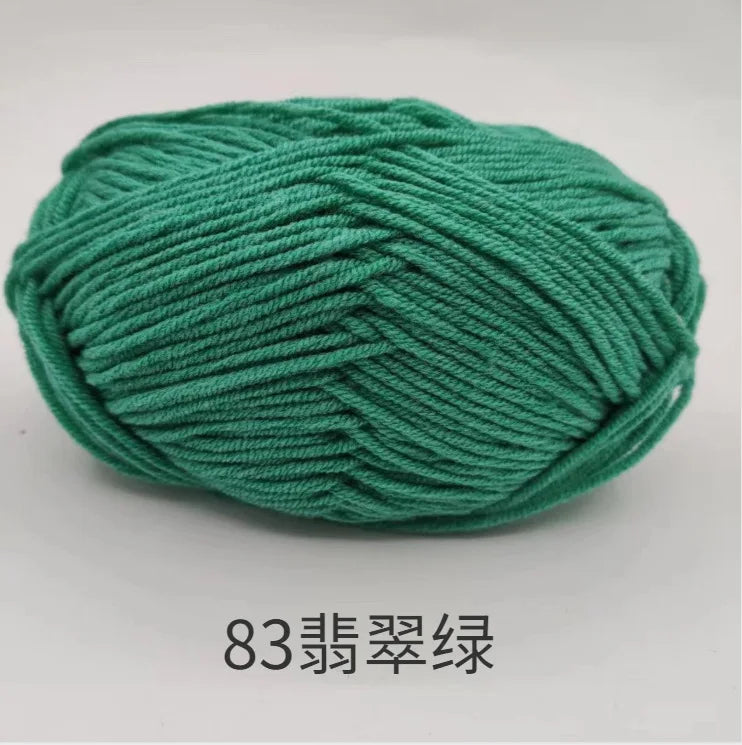 40-50g/Set 4ply Milk Cotton(80%) Knitting Yarn Needlework Dyed Lanas For Crochet Craft Sweater Hat Dolls At Low Price
