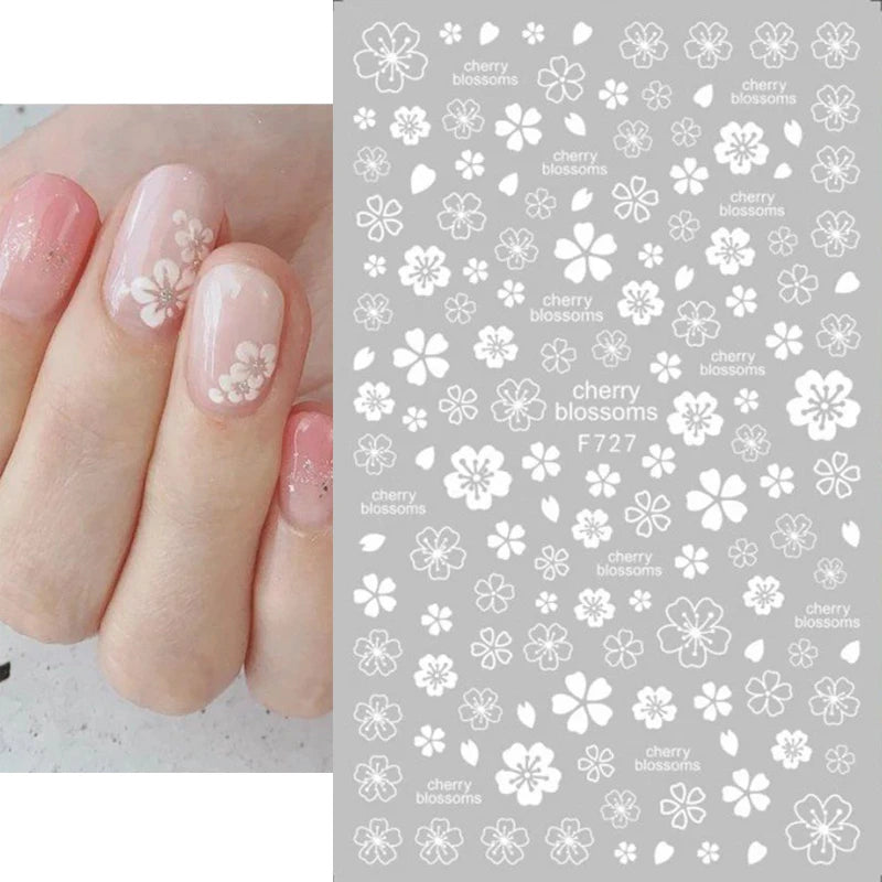 1PCS 3D Laser Heart Letter Nail Sticker Nail Art Decoration Flower Star Nail Accessories Decal Stickers Nail Supplies Nail Parts