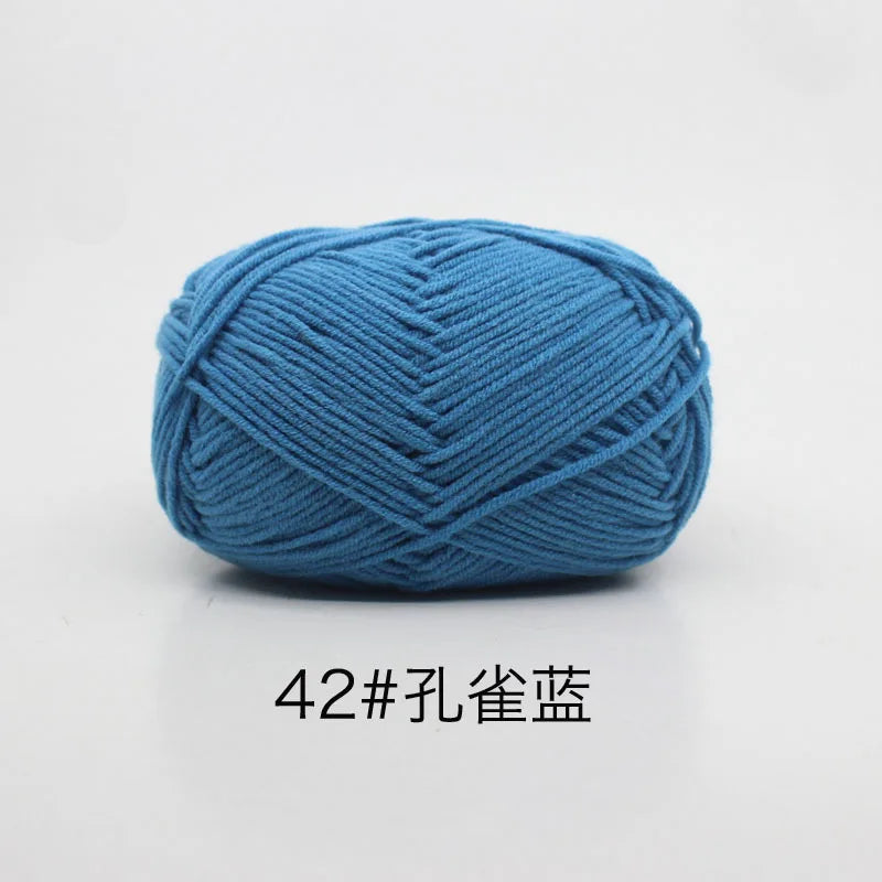 40-50g/Set 4ply Milk Cotton(80%) Knitting Yarn Needlework Dyed Lanas For Crochet Craft Sweater Hat Dolls At Low Price