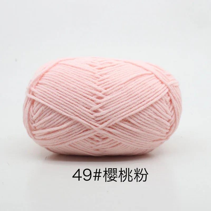 40-50g/Set 4ply Milk Cotton(80%) Knitting Yarn Needlework Dyed Lanas For Crochet Craft Sweater Hat Dolls At Low Price