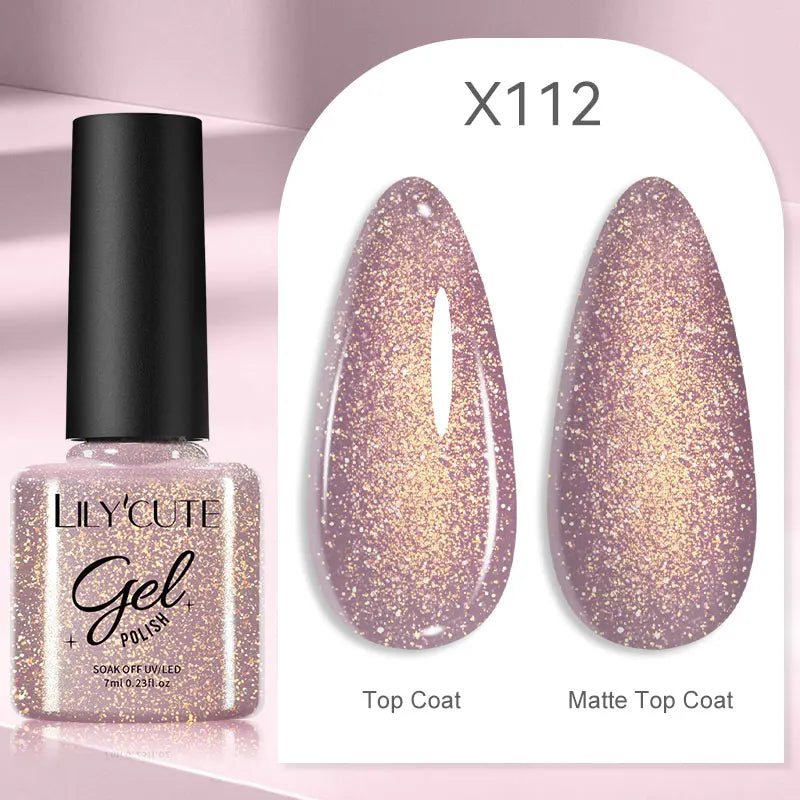 LILYCUTE  5ml Gold Sliver Metallic Liner Gel Nail Polish French Style Super Bright Mirror Pull Line Graffiti Painting Stripe Gel