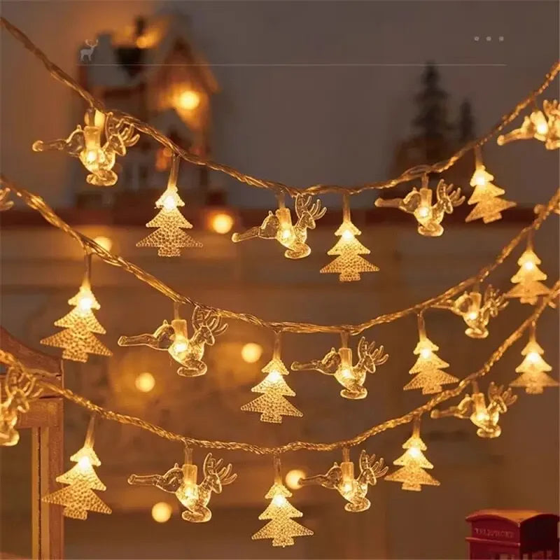 3M 2025 Christmas Decoration for Home Christmas Lights Snowflake String Lights Fairy LED Lamp New Year 2026 Tree Garden Noel 5