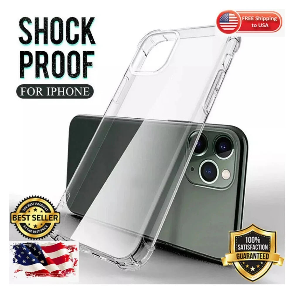 For Apple iPhone 14 13 12 11 Pro Clear Case 3HRating Scratch Resistant Cover