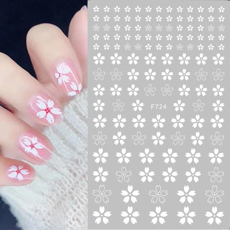 1PCS 3D Laser Heart Letter Nail Sticker Nail Art Decoration Flower Star Nail Accessories Decal Stickers Nail Supplies Nail Parts