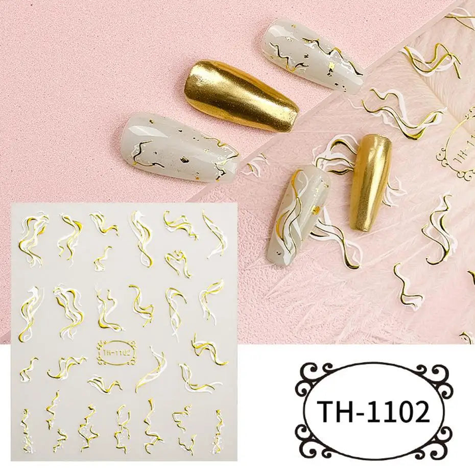 1PCS 3D Laser Heart Letter Nail Sticker Nail Art Decoration Flower Star Nail Accessories Decal Stickers Nail Supplies Nail Parts